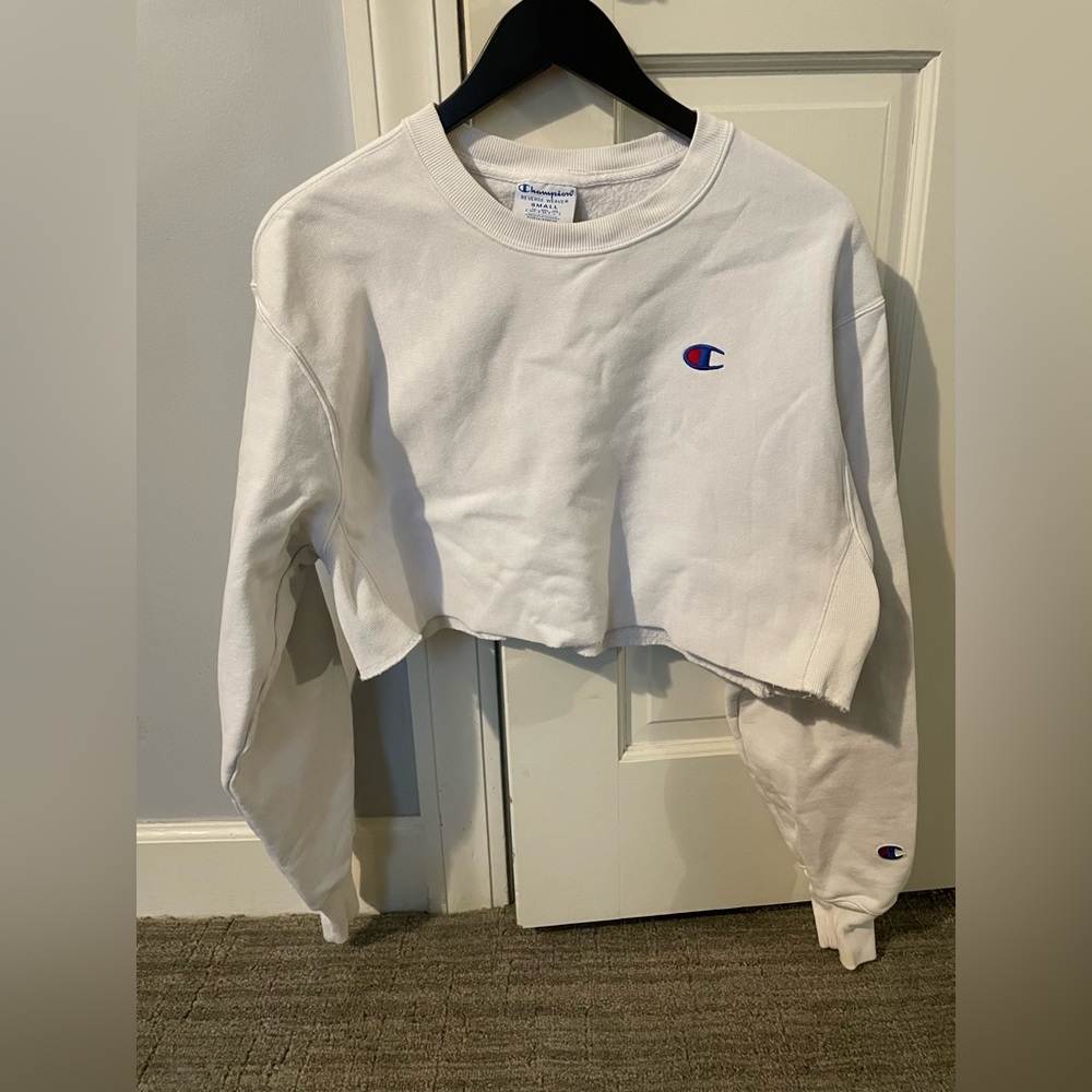 Champion Reverse Weaved Cropped White Pullover - image 1